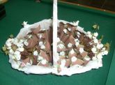 Cesta oval grande com flores